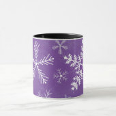 Paars en wit Snowflake-patroon Mok (Midden)