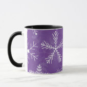 Paars en wit Snowflake-patroon Mok (Links)
