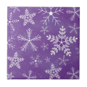 Paars en wit Snowflake-patroon Tegeltje