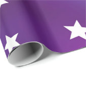 Paars en wit Star Patroon Cadeaupapier (Rol Hoek)