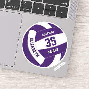 paars en wit team kleuren meisjes volleybal sticker