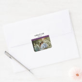 Paars en wit vierkante sticker (Envelop)