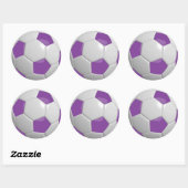 Paars en wit Voetbal Ronde Sticker (Vel)