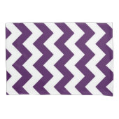 Paars en wit Zigzag Geometrisch Patroon Kussensloop (Voorkant)