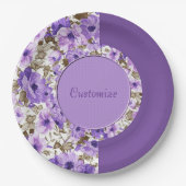  Paars en Witboek Borden 5 Papieren Bordje (Voorkant)