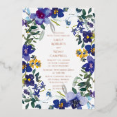 Paars en witte orchidee Waterverf Folie Uitnodiging (Voorkant)