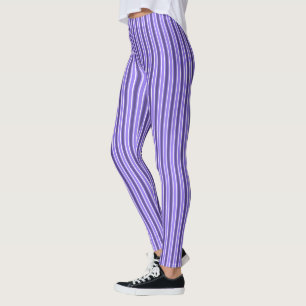 Paars en witte snoepjes strepen leggings