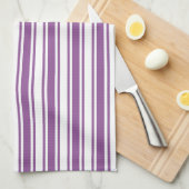 Paars en witte snoepjes strepen theedoek (Quarter Fold)