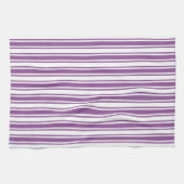 Paars en witte snoepjes strepen theedoek (Horizontaal)
