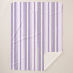 Paars en witte strepen van lavender sherpa deken