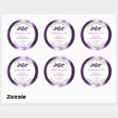  Paars- en witwaslabels Roos-ventilator Ronde Sticker (Vel)