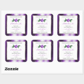  Paars- en witwaslabels Roos-ventilator Vierkante Sticker (Vel)