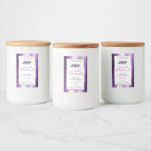 Paars- en witwaslabels Roos-ventilator Voedselcontainer Etiket (Flessen)