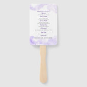 Paars en Zilver Elegant Bloemen Bruiloft Programma Handwaaier (Achterkant)