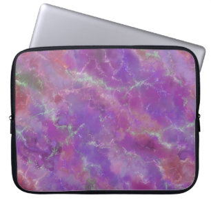 Paars en zilver marmerpatroon laptop sleeve