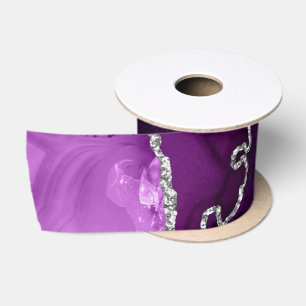 Paars en zilver namaak glitters agaat lint