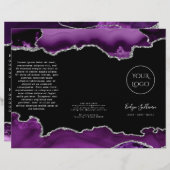 paars en zilveragaat op zwarte brochure (Voorkant / Achterkant)