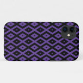 Paars en zwart diamantpatroon Case-Mate iPhone case (Achterkant (horizontaal))