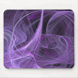 Paars en zwart fractal Mousepad Muismat