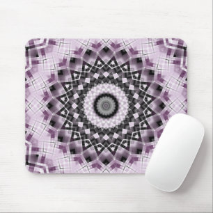 Paars en zwart geometrisch mandala patroon ontwerp muismat