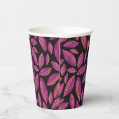 Paars en zwart herfst vertrekt papieren bekers (Rechts)