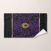 Paars en zwart luipatroon met luienkop bad handdoek (Handdoek)