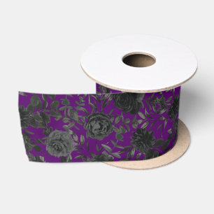 Paars en zwart Roos Gothic Wedding Ribbon Lint