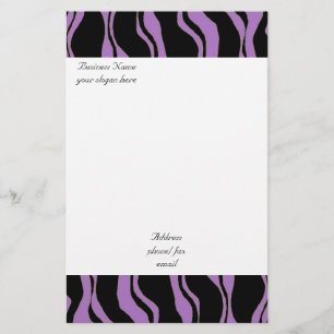 Paars en zwart zebra patroon briefpapier