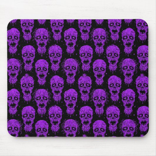 Paars en zwart Zombie Apocalypse Pattern Muismat (Voorkant)