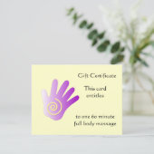 Paars Energy Hand Cadeaucertificaat (Staand voorkant)