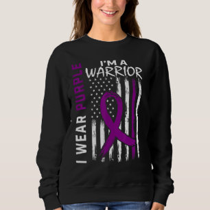 Paars Epilepsie Warrior bewustzijn USA vlag mannen Trui