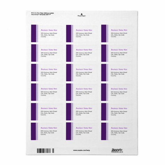 Paars Etiket (Full Sheet)