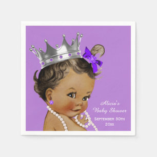 Paars Etnische Prinses Baby shower gepersonaliseer Servet