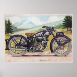  Paars F.N. Afdrukken motorfietsen Poster