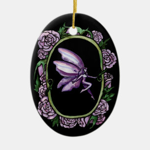 Paars Fairy Roos Garden Gardeners Rozen Keramisch Ornament
