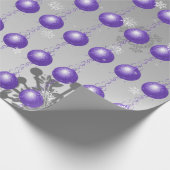 Paars Fancy kerstsierpapier Cadeaupapier (Hoek)