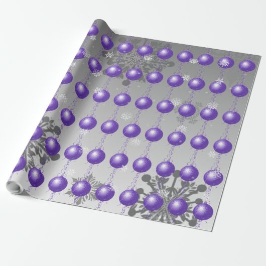 Paars Fancy kerstsierpapier Cadeaupapier (Uitgerold)