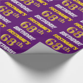 Paars, Faux/Imitation Gold, "68th BIRTHDAY" Cadeaupapier (Hoek)