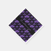 Paars Feathered Floral Fans Pattern Napkins Servet (Hoek)