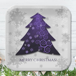 Paars feestelijk Bord kerstboompapier