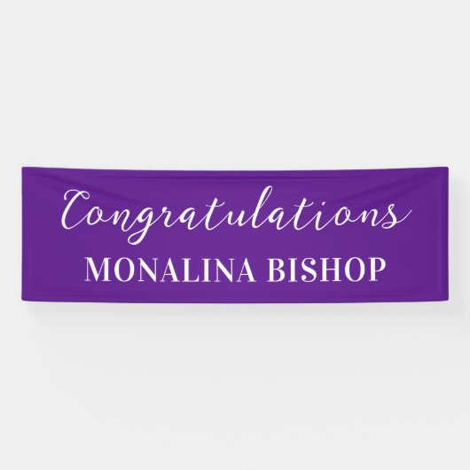 Paars | Felicitatie | Afstuderen Spandoek (Horizontaal)