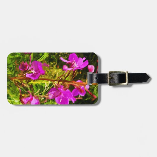 Paars Fireweed Alaska Wildflower Abstract Bagagelabel (Voorkant horizontaal)