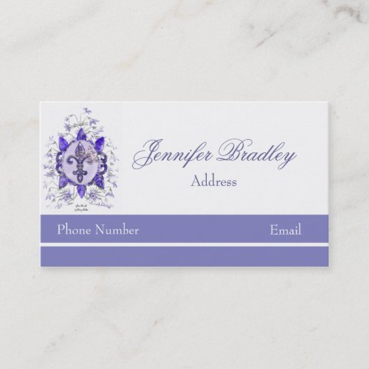 Paars Fleur di li Visitekaartje (Voorkant)