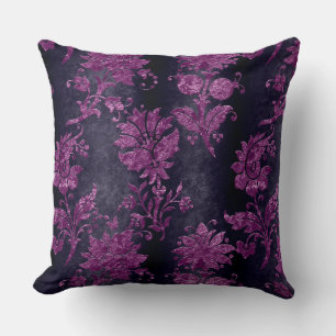 Paars Floral Dark Damask Pattern Kussen