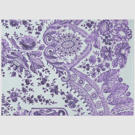 Paars Floral Lace Pattern Tissuepapier (Voorkant)