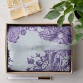 Paars Floral Lace Pattern Tissuepapier (Geschenk)