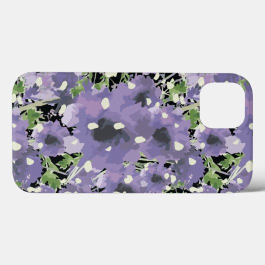 Paars Floral Pattern Case-Mate iPhone Case (Achterkant (horizontaal))