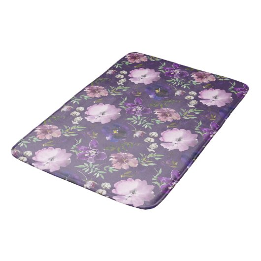 Paars Floral Pattern Elegant Badmat (Gekanteld)