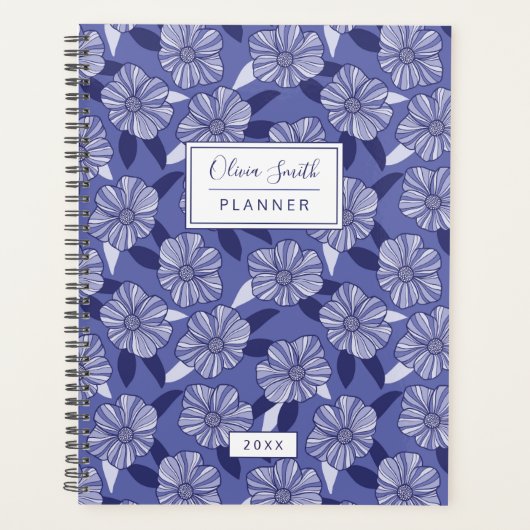 Paars Floral Pattern Planner (Voorkant)