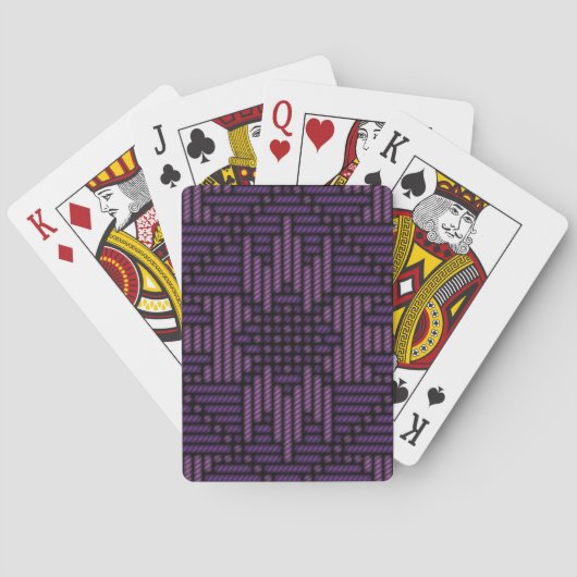 Paars Floral Pattern Pokerkaarten (Achterkant)